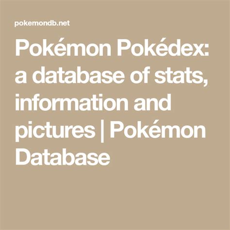 pokienet86|Pokémon Pokédex: a database of stats, information and pictures.